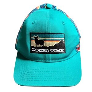 Rodeo Time Dale Brisby Snapback Hat Teal Western Aztec Print Cap USA